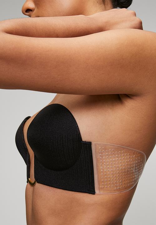 Easy Curves Shapewear - Plunge neckline gold metal - black
