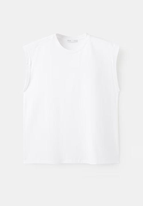 MANGO - T-shirt viri - white
