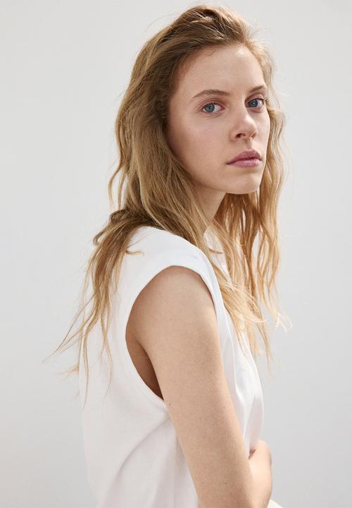 MANGO - T-shirt viri - white