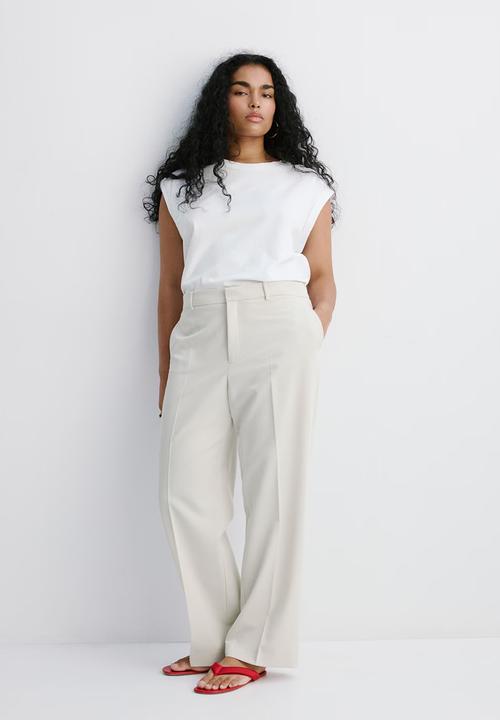MANGO - T-shirt viri - white