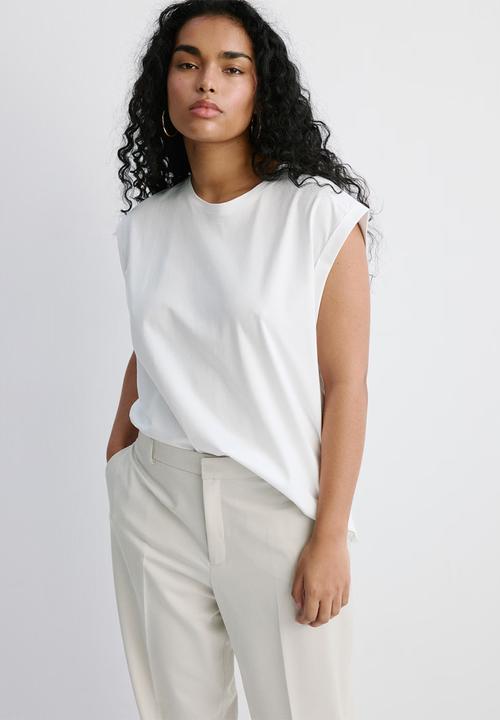MANGO - T-shirt viri - white