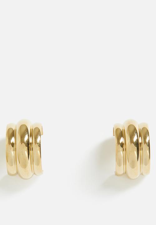 Zoe on Trend - Stylish semi-hoop earrings - gold