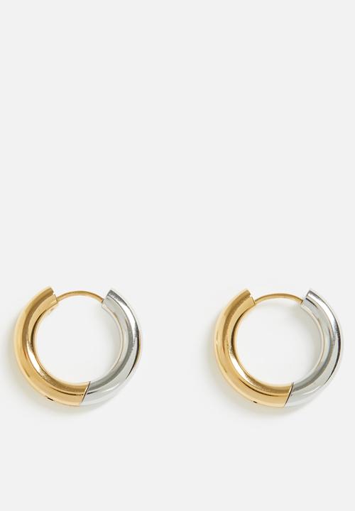 Zoe on Trend - Contemporary hoop earrings  - silver/gold