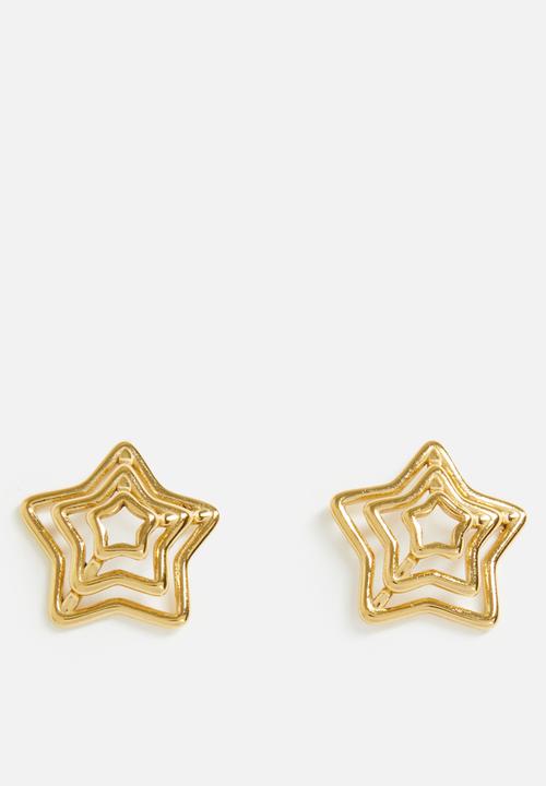 Zoe on Trend - Trendy star design earrings - gold