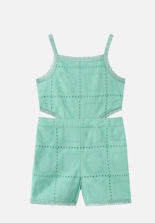 MANGO - Jumpsuit Cowgirl - Turquoise / Aqua
