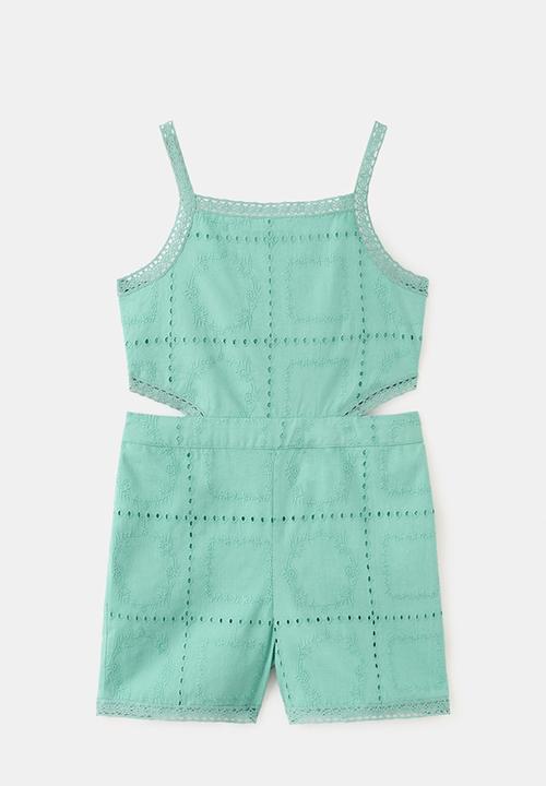 MANGO - Jumpsuit Cowgirl - Turquoise / Aqua