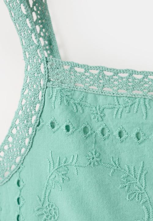 MANGO - Jumpsuit Cowgirl - Turquoise / Aqua