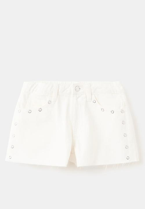 MANGO - Shorts Eyelet - White