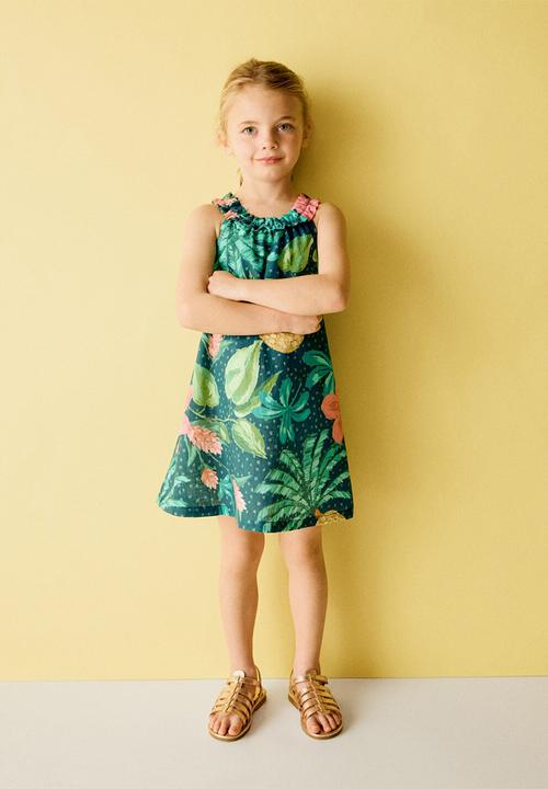 MANGO - Dress Tuti - Medium Green