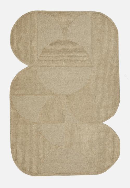 Sixth Floor - Swirl Wool Blend Tufted Rug - Natural