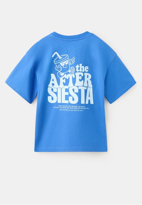 MANGO - T-Shirt Chirin - Medium Blue