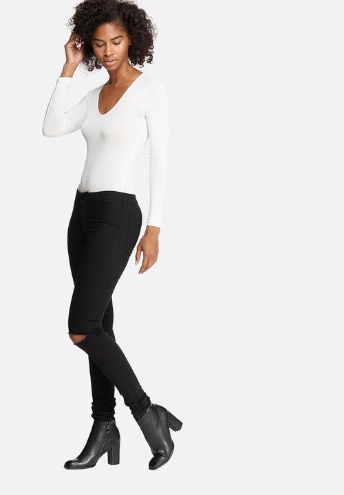 dailyfriday - V-neck long sleeve bodysuit