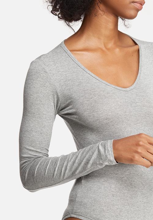 dailyfriday - V-neck long sleeve bodysuit