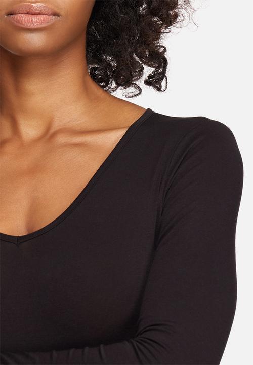 dailyfriday - V-neck long sleeve bodysuit