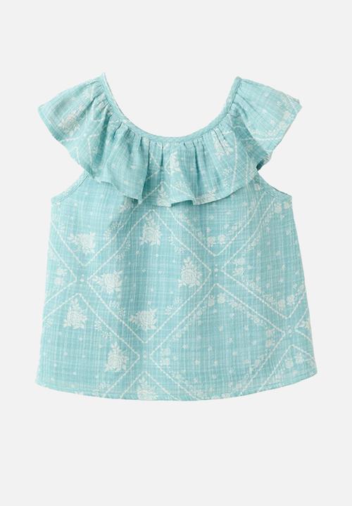 MANGO - Blouse Dizzyset - Turquoise / Aqua