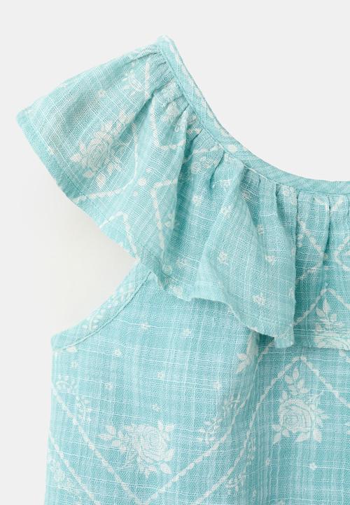 MANGO - Blouse Dizzyset - Turquoise / Aqua