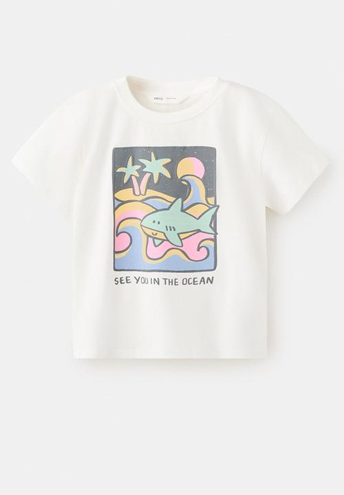 MANGO - T-shirt Shark - White