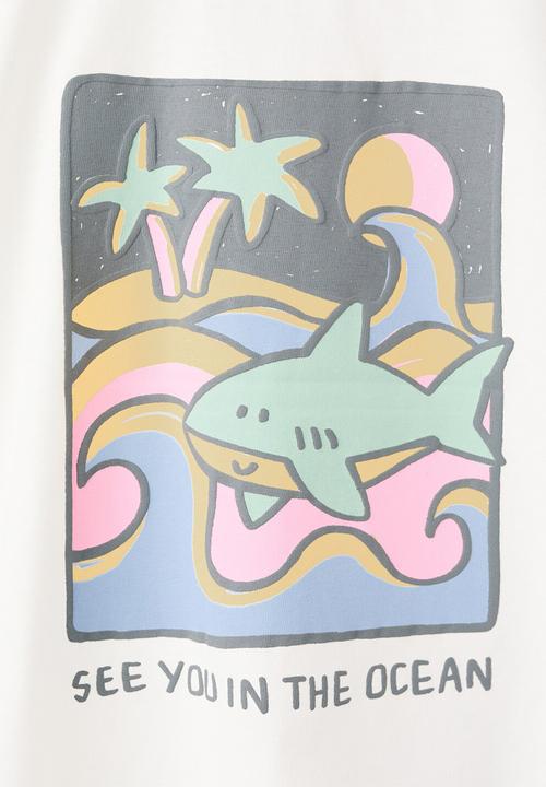 MANGO - T-shirt Shark - White