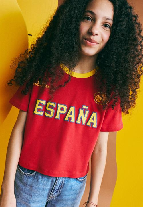 MANGO - T-shirt Spain - Bright Red