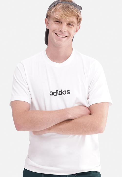 adidas Performance - Essentials Linear Single Jersey Tee - White/Blk