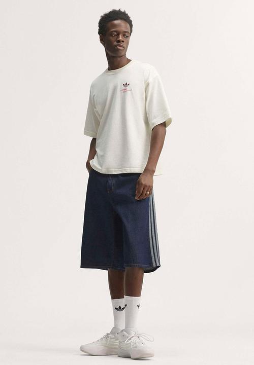 adidas Originals - Firebird  Jorts Mid-Rise Straight Leg - Indigo Denim Blue