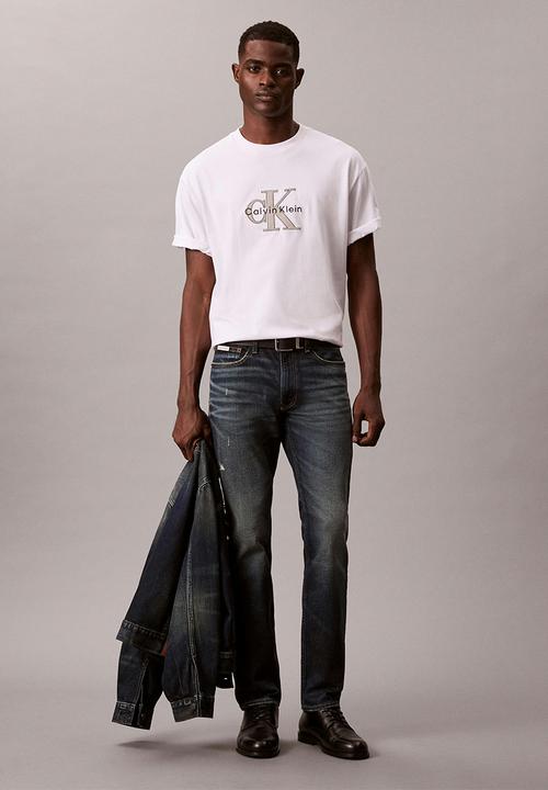 Calvin Klein - Short Sleeve 16S Tricolor Monologo Graphic Tee - Bright White