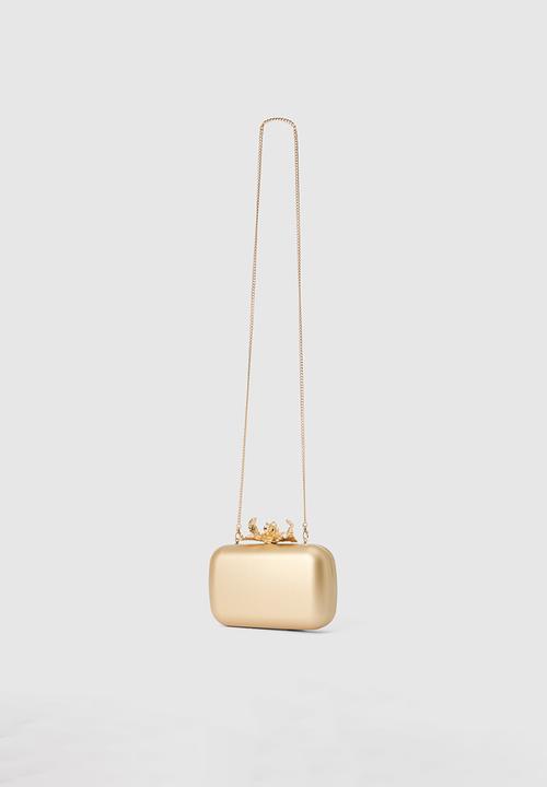 Forever New - Gina orchid clasp hardcase clutch in gold