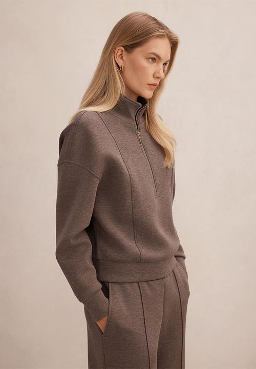 Forever New - Heidi seam detail lounge jumper in mocha mist
