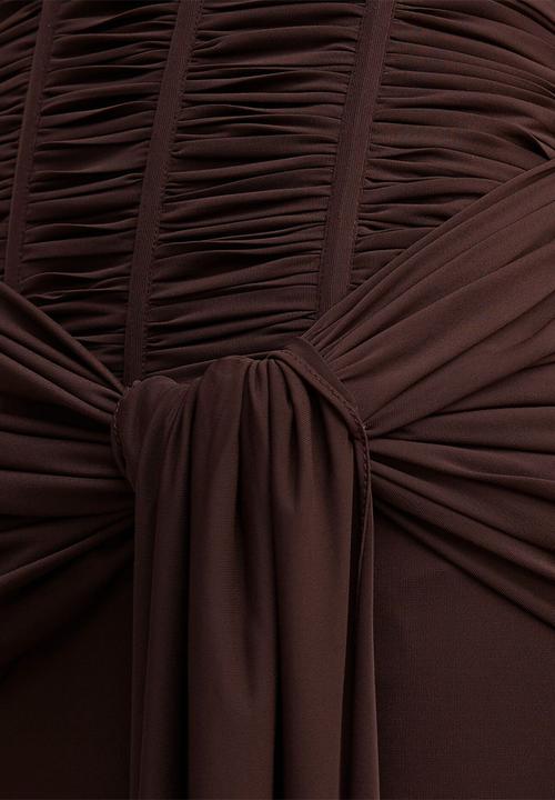Forever New - Lorelei strapless ruched maxi dress in freckle