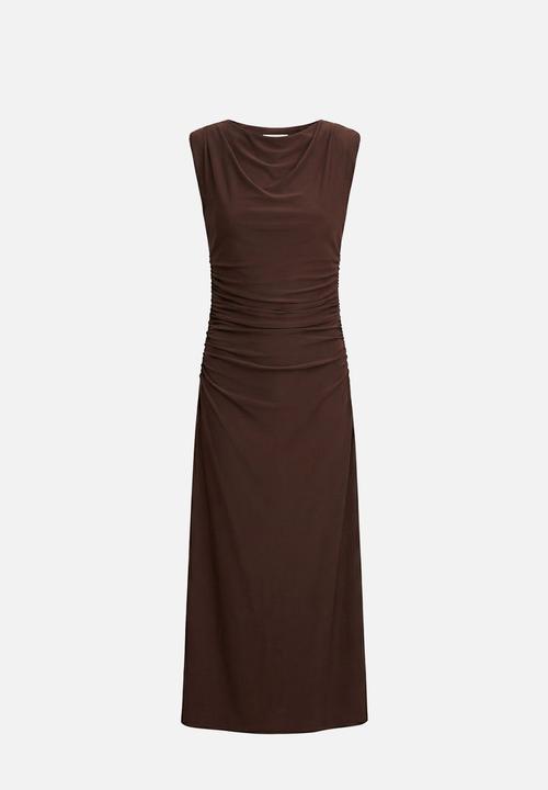 Forever New - Alisa ruched jersey midi dress in freckle