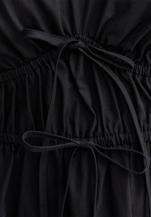 New Look - Cotton Puff Sleeve Midi Dress - Black
