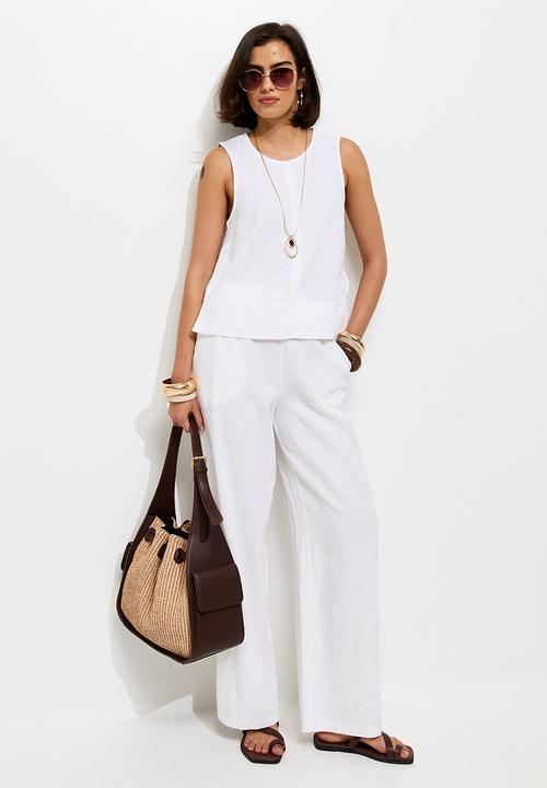New Look - Linen Blend Sleeveless Top - White