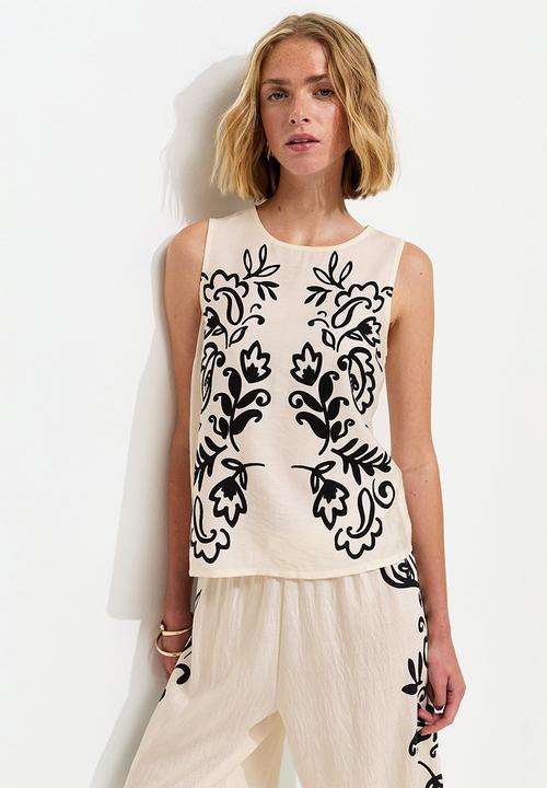 New Look - Paisley Print Tank Top - White