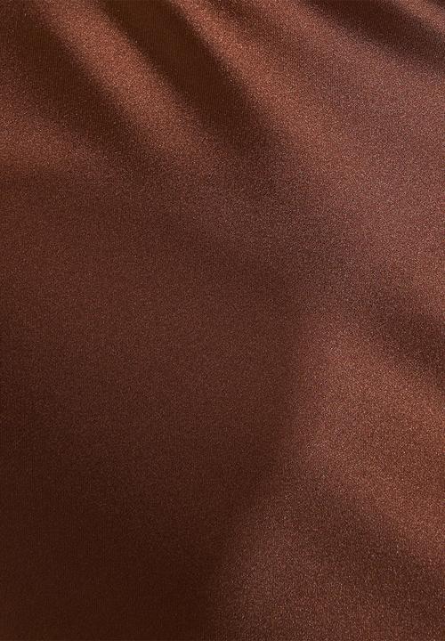 New Look - Satin Bias Cut Midi Skirt - Dark Brown