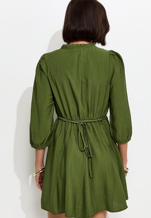 New Look - Georgie godet mini dress - khaki