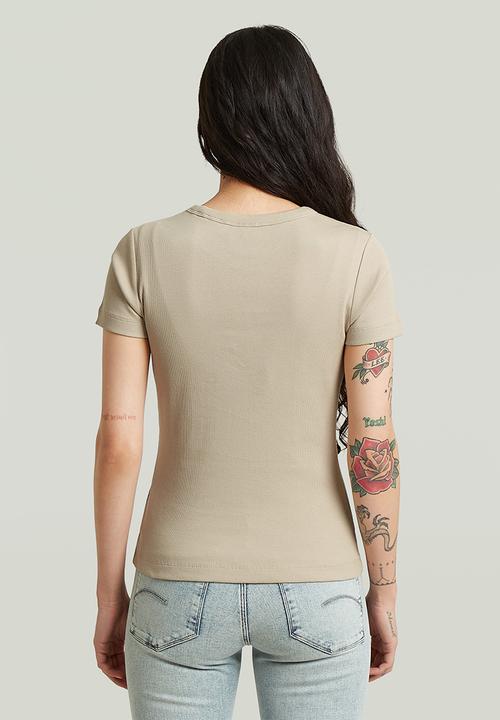 G-STAR - Slim rib t wmn - dk brick