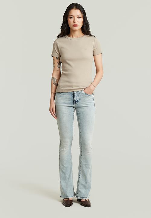 G-STAR - Slim rib t wmn - dk brick