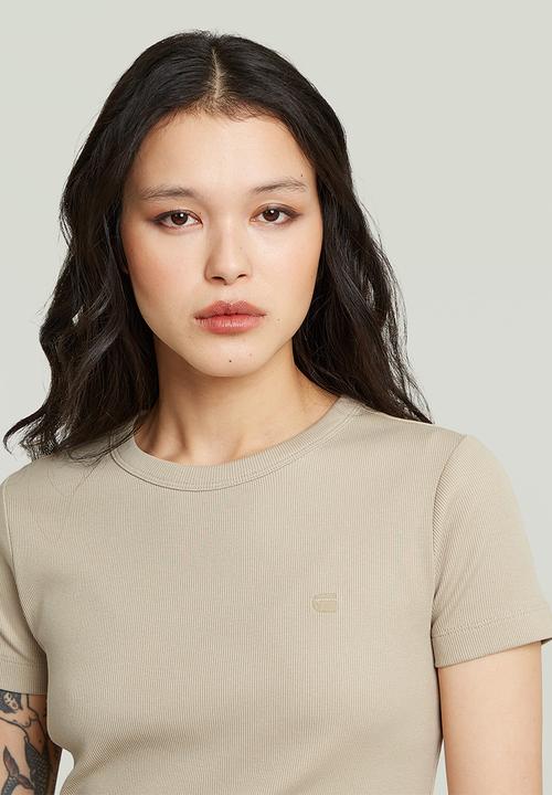 G-STAR - Slim rib t wmn - dk brick
