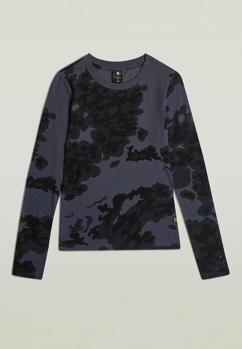 G-STAR - Aop slim r t l\s wmn - india ink forest camo
