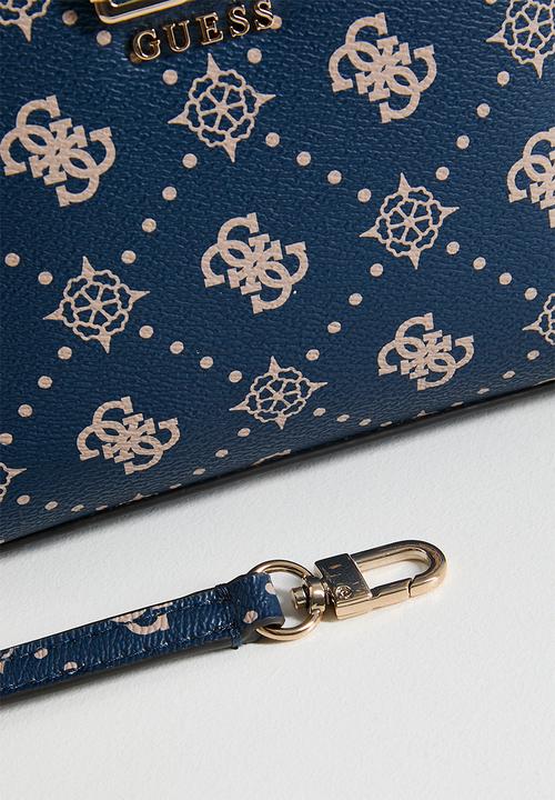 GUESS - Emelie Logo Mini Tote Bag-Navy Logo