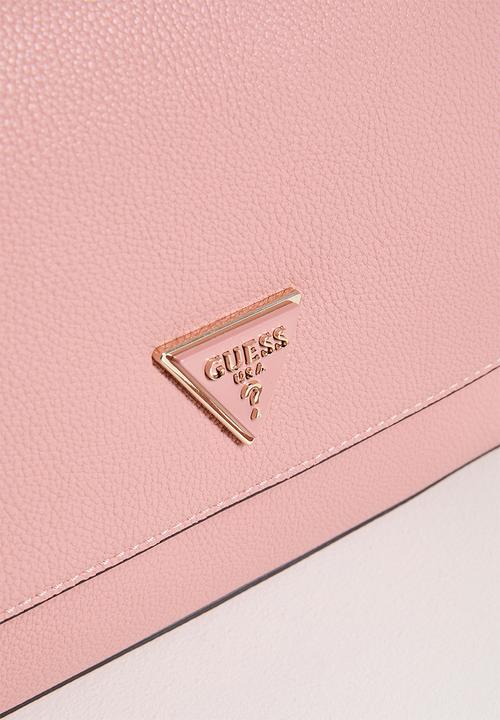 GUESS - Meridian Flap Crossbody Bag-Coral Pink