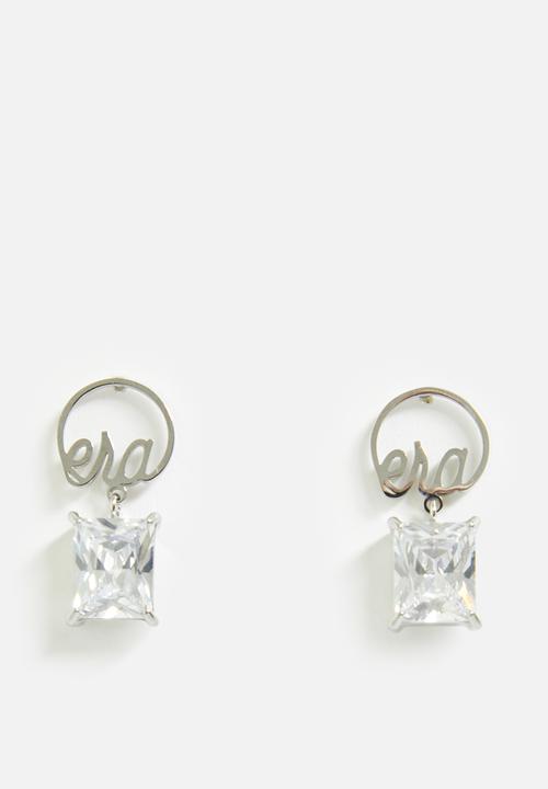 ERA by DJ Zinhle - ERA Square drop earrings  - Silver