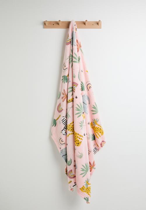Woodland Flannel Blanket 120x150 - Rose