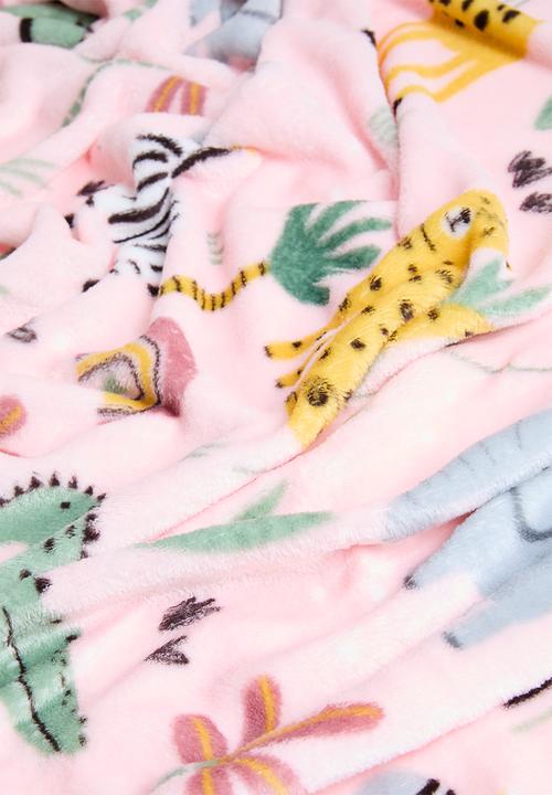 H&S - Woodland Flannel Blanket 120x150 - Rose