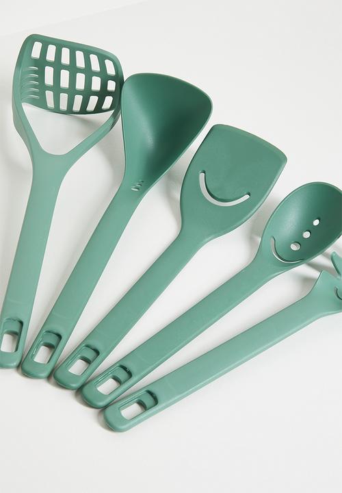 Excellent Houseware - Masher kitchen utensil set of 5 - Green