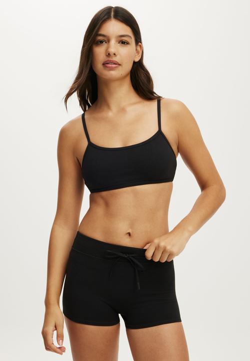 Cotton On - Ultra Soft Double Strap Back Crop - Black