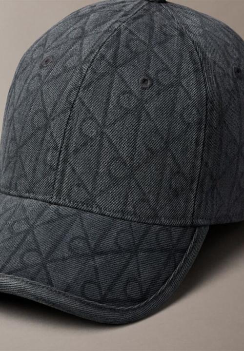 Calvin Klein - Denim emblem burnout w patch cap - charcoal grey