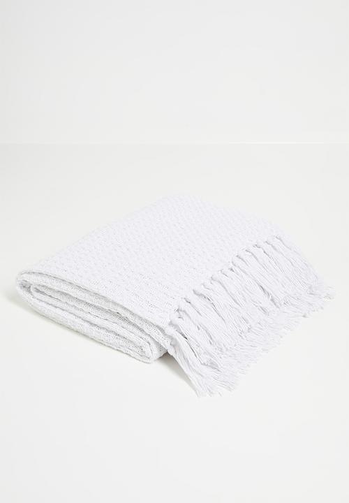 Sixth Floor - Wisp Waffle Cotton Throw - White 