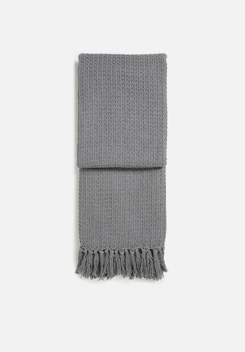 Sixth Floor - Wisp Waffle Cotton Throw Grey