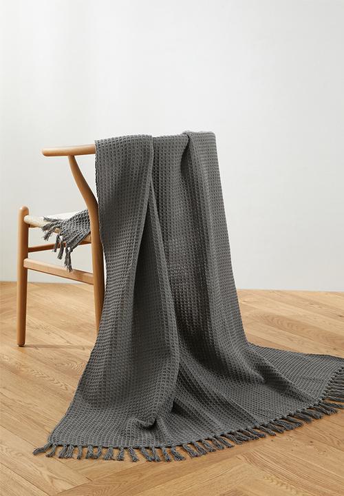 Sixth Floor - Wisp Waffle Cotton Throw Grey